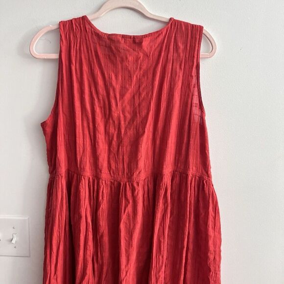 Vtg 90s White Stag Red Dress 18W/20W Button Front Round Neck Sleeveless Casual - Picture 4 of 11